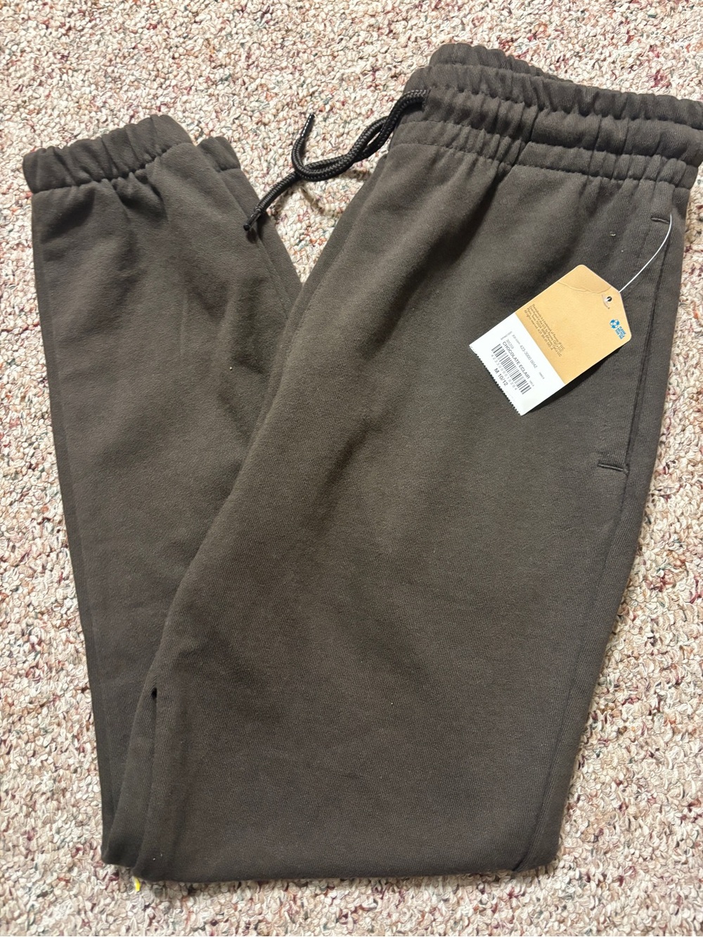 Kids 10/12 Olive Brown Fleece Jogger Pants - Casual Drawstring Sweatpants